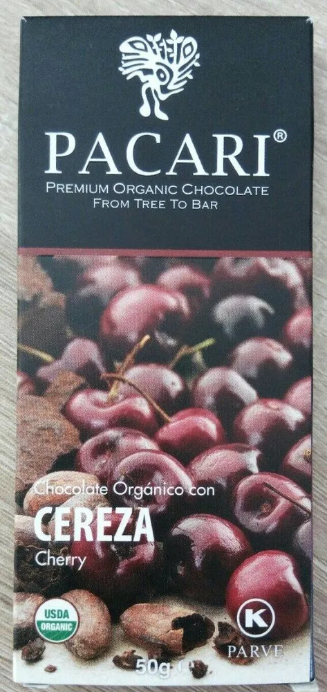 Barras De Chocolate 60% Cacao Con Cereza
