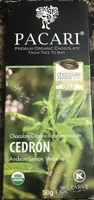 Chocolate organico con esencia de cedron