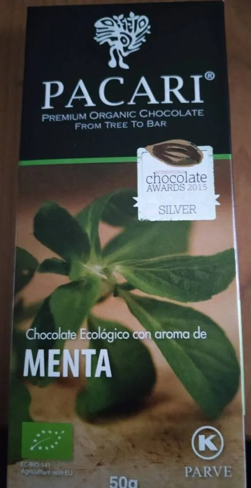 Chocolate ecólogico con aroma de menta