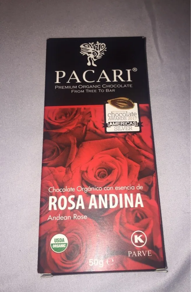 Chocolate Orgánico con esencia de Rosa Andina