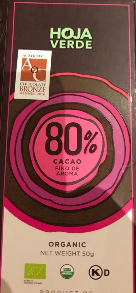 Chocolate 80% cacao fino de aroma