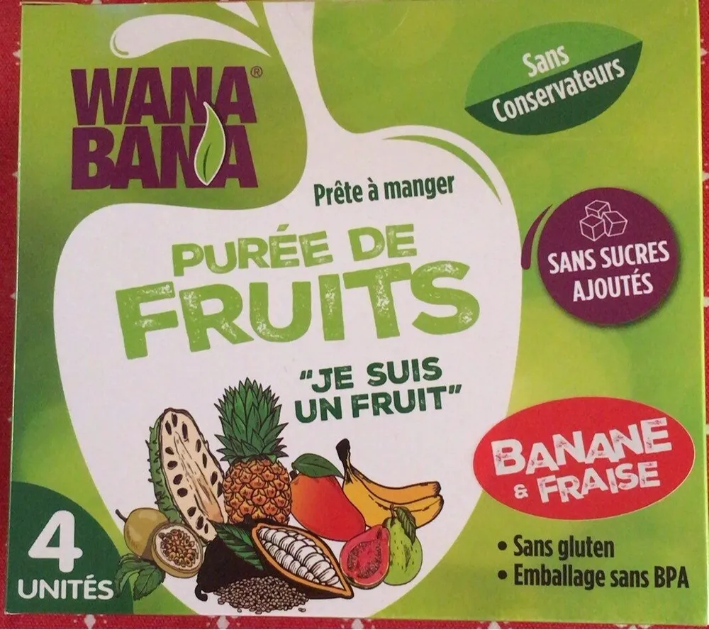 Purée banane fraise