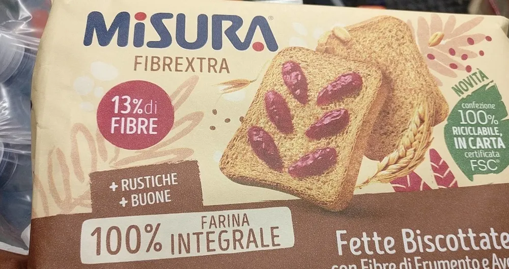Fette biscottate con fibre di frumento e avena