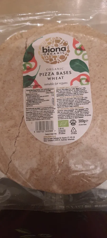 organic pizza bases wheat