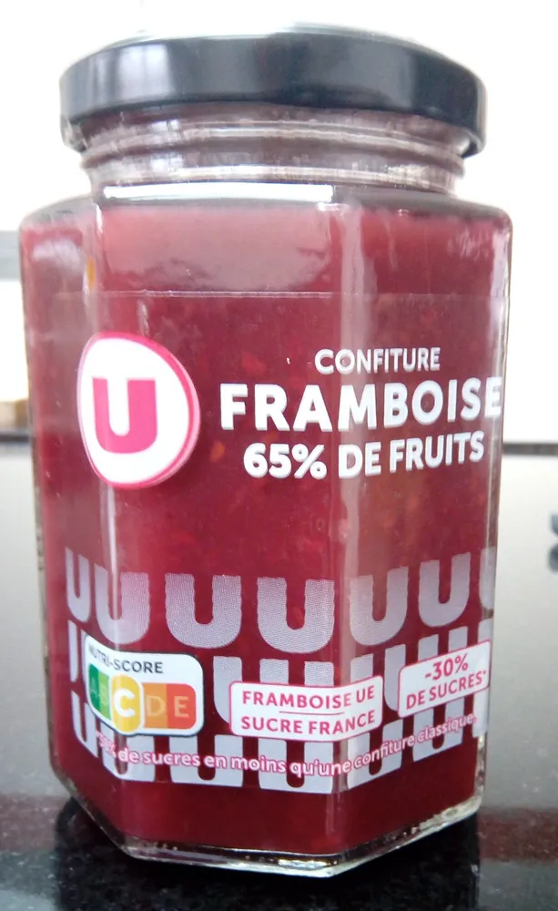 confiture framboise 65% de fruits