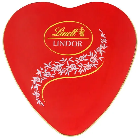 Trufa De Chocolate Suíço Ao Leite Recheio Cremoso Coração Lindt Lindor Lata 50g 4 Unidades