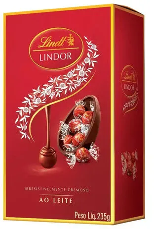 Ovo De Páscoa Ao Leite Recheio Trufa De Chocolate Ao Leite Lindt Lindor Caixa 235g