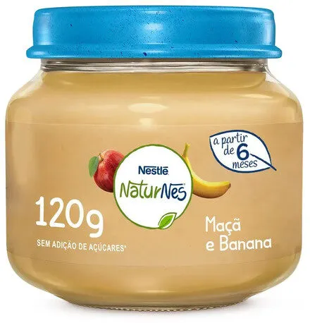 Papinha Maçã E Banana Naturnes Vidro 120g