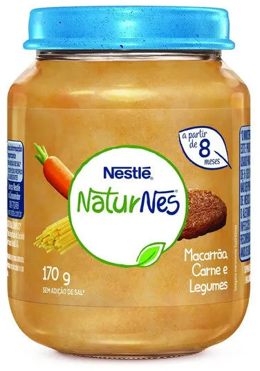Sopinha Macarrão, Carne E Legumes Naturnes Vidro 170g