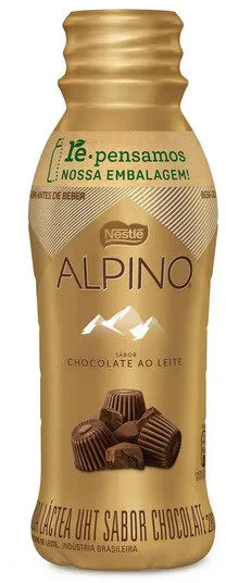 Bebida Láctea Uht Chocolate Ao Leite Alpino Frasco 280ml