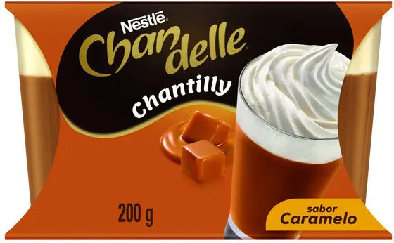 Sobremesa Láctea Com Chantilly Caramelo Chandelle Bandeja 200g 2 Unidades