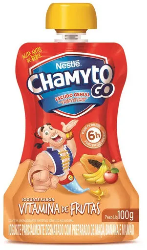 Iogurte Parcialmente Desnatado Vitamina De Frutas Chamyto Go Squeeze 100g