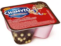 Iogurte Parcialmente Desnatado Morango Com Cereais De Chocolate Chamyto Bandeja 130g