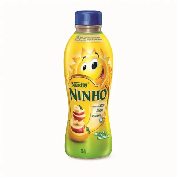 Iogurte Parcialmente Desnatado Maçã E Banana Ninho Garrafa 850g