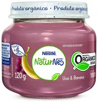 Papinha Orgânica Uva Banana Naturnes Vidro 120g