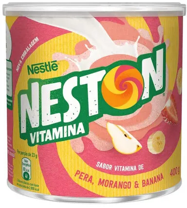 Pó Para Preparo De Bebida Vitamina De Pera, Morango Banana Neston Lata 400g