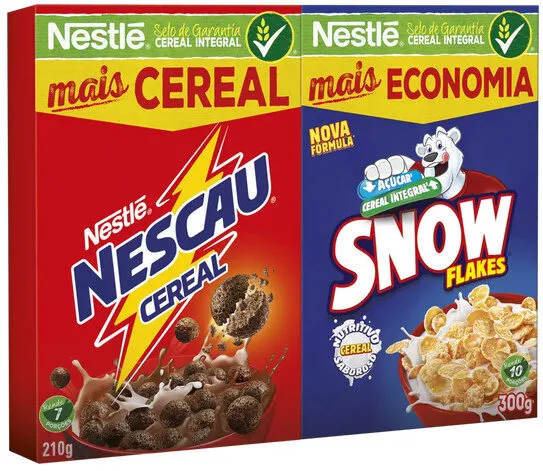 Kit Cereal Matinal Chocolate Nescau 210g Snow Flakes 300g Mais Economia