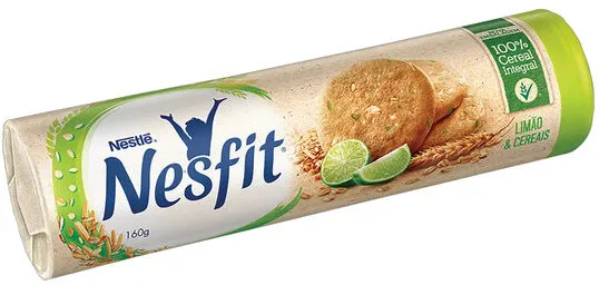 Biscoito Integral Limão Cereais Nesfit Pacote 160g