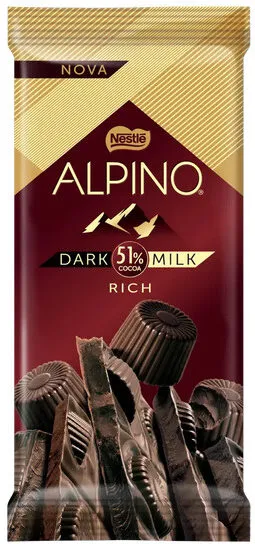 Chocolate Amargo Dark Milk 51 Cacau Rich Alpino Pacote 85g