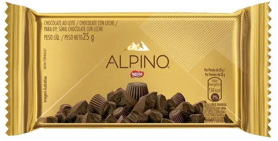 Chocolate Ao Leite Alpino Pacote 25g