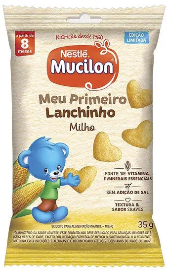 Biscoito Integral Milho Mucilon Meu Primeiro Lanchinho Pacote 35g