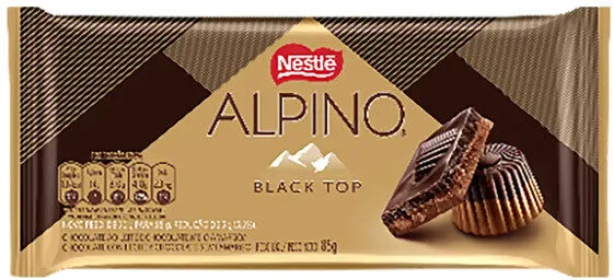 Chocolate Ao Leite E Meio Amargo Black Top Alpino Pacote 85g