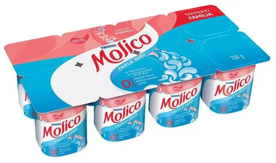 Iogurte Morango Zero Lactose Molico Bandeja 720g 8 Unidades Tamanho Família