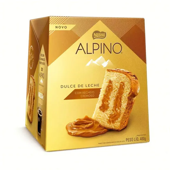 Panettone Recheio Doce De Leite Alpino Caixa 400g