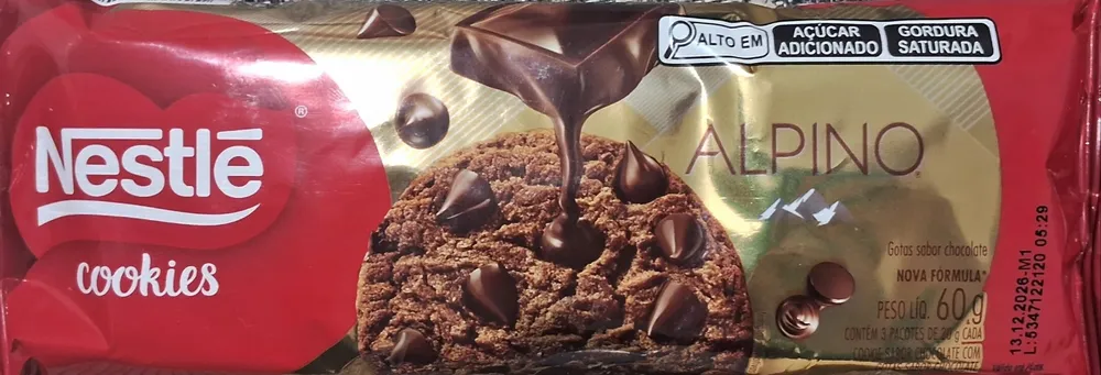 Biscoito Cookie Alpino Nestlé Pacote 60g
