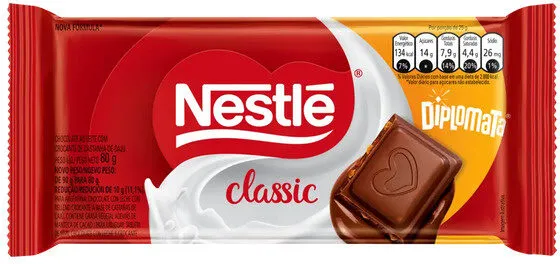Chocolate Ao Leite Com Castanha De Caju Diplomata Classic Pacote 80g