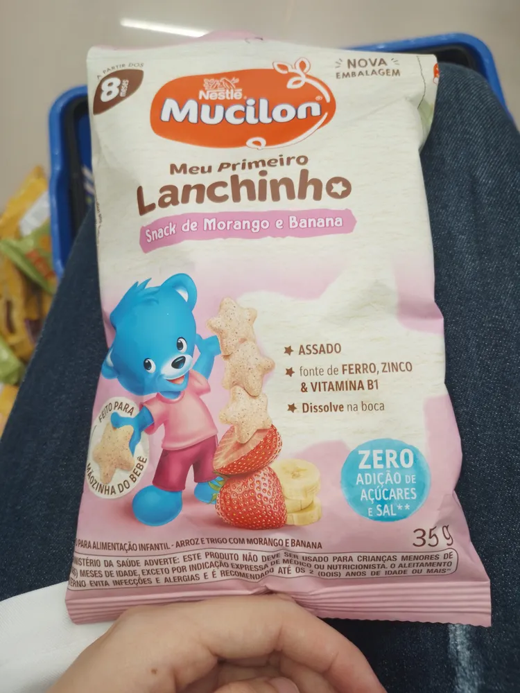 Biscoito Morango E Banana Mucilon Meu Primeiro Lanchinho Pacote 35g