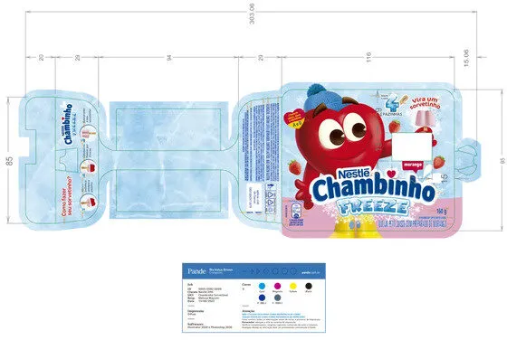 Queijo Petit Suisse Morango Chambinho Freeze Bandeja 160g 4 Unidades