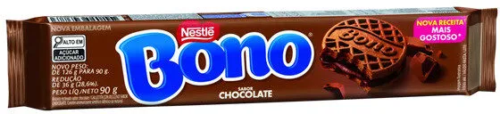 Biscoito Recheio Chocolate Bono Pacote 90g