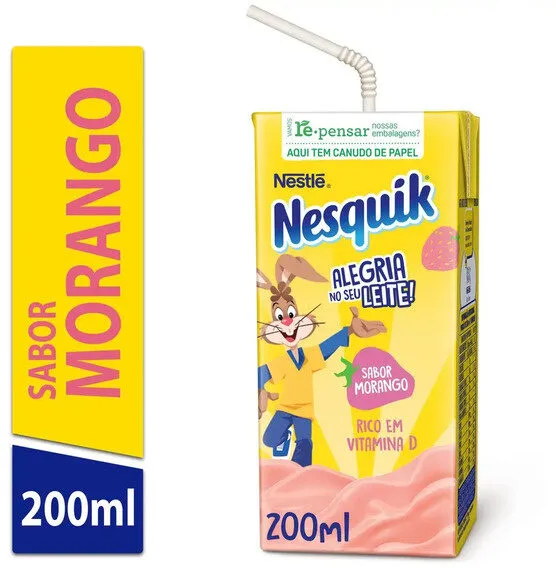 Bebida Láctea Uht Morango Nesquik Caixa 200ml