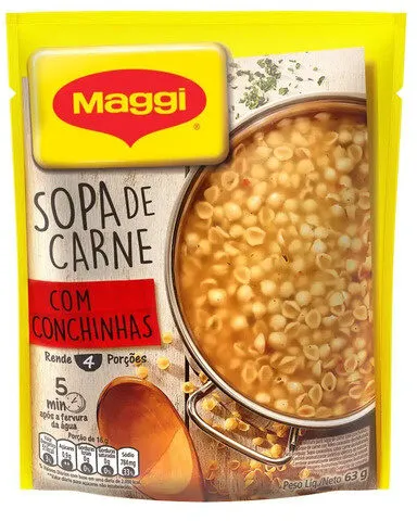 Sopa Carne Com Conchinhas Maggi Pacote 63g