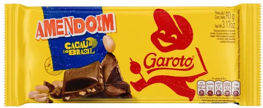 Chocolate Ao Leite Com Amendoim Garoto Pacote 90g