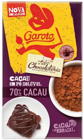 Chocolate Pó Solúvel 70 Cacau Garoto Chocolateria Caixa 200g
