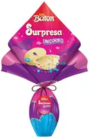 Ovo De Páscoa Branco Com Pastilhas De Chocolate Coloridas Unicórnio Garoto Baton Surpresa 210g