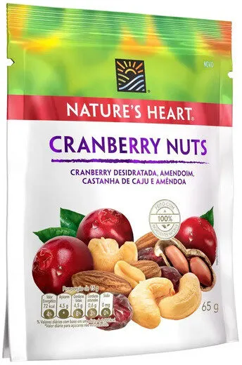 Mix De Frutas E Sementes Cranberry Nuts Natures Heart Pouch 65g