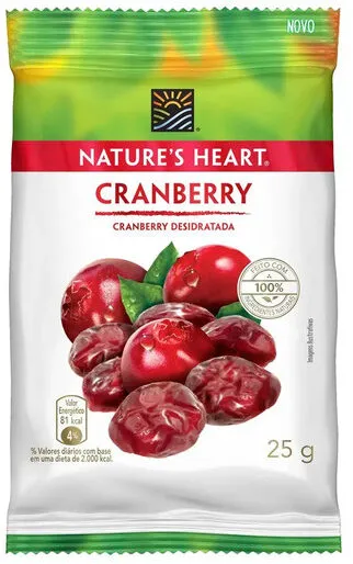 Cranberry Desidratada Natures Heart Pacote 25g
