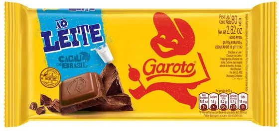 Chocolate Ao Leite Garoto Pacote 80g