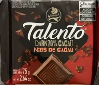 TABLETE TALENTO NIBS/CACAU 75G GAROTO
