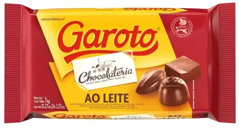 Chocolate Ao Leite Garoto Chocolateria Pacote 1kg
