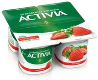 Leite Fermentado Morango Activia Bandeja 400g 4 Unidades