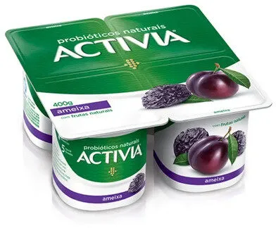 Leite Fermentado Ameixa Activia Bandeja 400g 4 Unidades