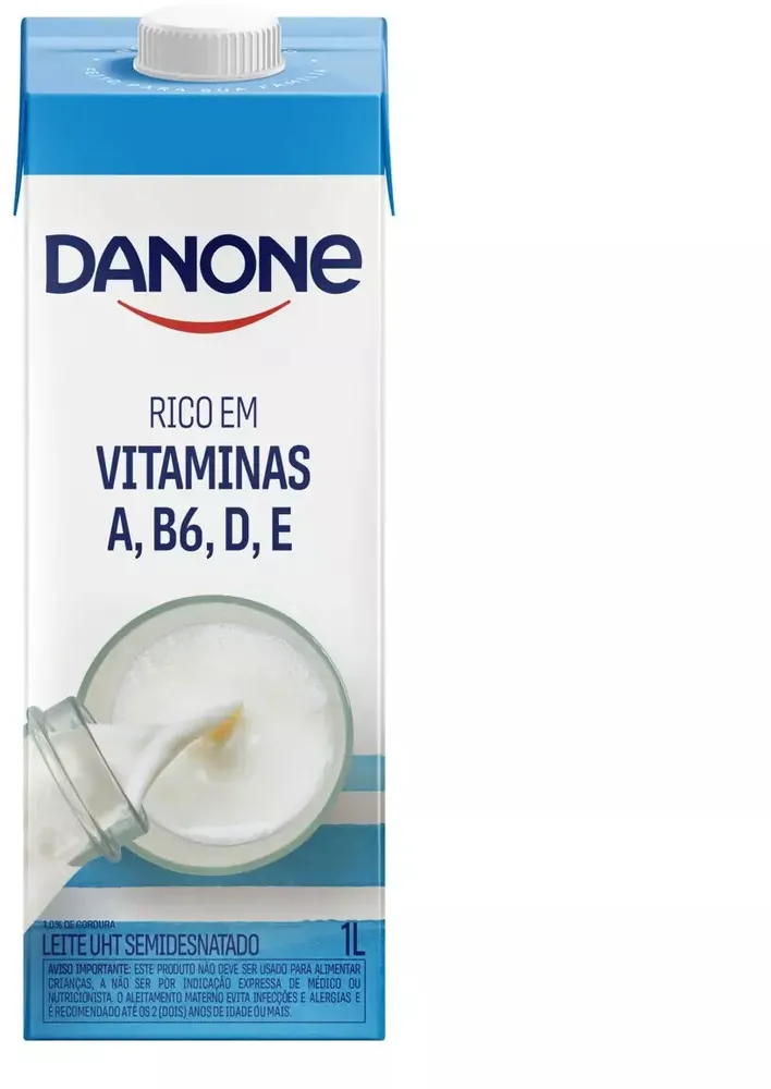 Leite Uht Semidesnatado Danone Caixa Com Tampa 1l