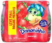 Pack Iogurte Parcialmente Desnatado Morango Danoninho Frasco 600g 6 Unidades Leve Mais Pague Menos