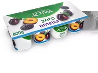 Leite Fermentado Ameixa Zero Lactose Activia Zero Bandeja 800g 8 Unidades