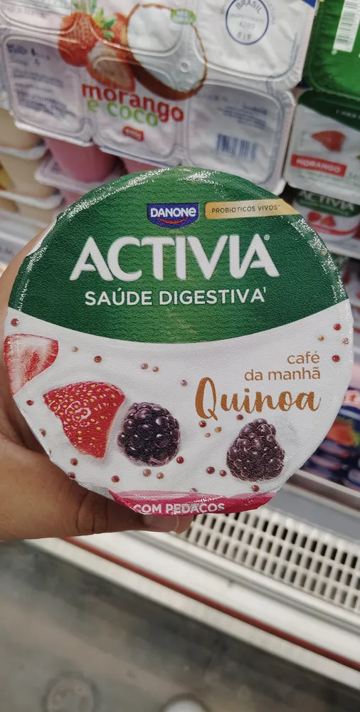 Leite Fermentado Integral Quinoa Frutas Vermelhas Activia Café Da Manhã Pote 170g