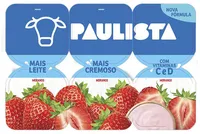 Iogurte Integral Morango Paulista Bandeja 510g 6 Unidades